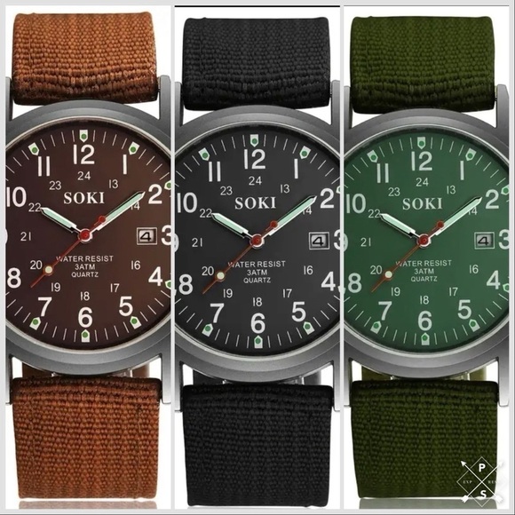 SOKI Men’s Analog Quartz‎ Date Display Military Watch. New - Picture 2 of 13